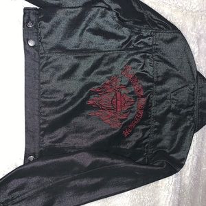 Black harley davidson jean jacket